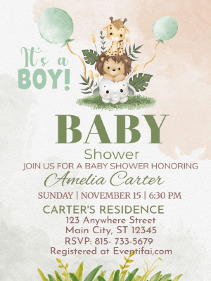 Safari Animals Baby Shower