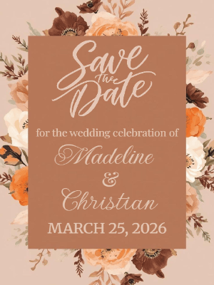 Elegant Floral Boho Save the Date Invitation 11
