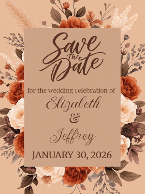 Elegant Floral Boho Save the Date Invitation 12