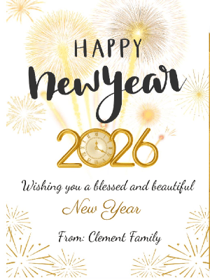New Year Greeting Card Simple Gold Fireworks 21