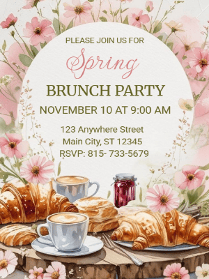 Spring Floral Invitation Spring Brunch Party Invite 7