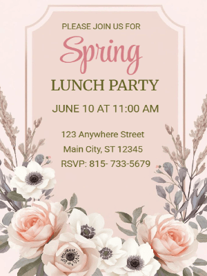 Spring Floral Invitation Spring Lunch Party Invitation  9