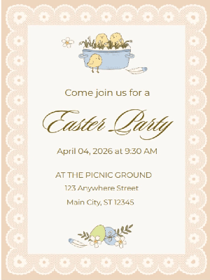 Easter Party Egg Hunt Spring Invitation