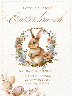 Easter Brunch with Easter Bunny & Easter Egg Hunting Invitation