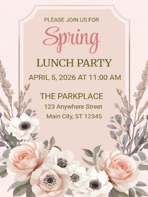 Spring Floral Invitation Spring Lunch Party Invitation  9