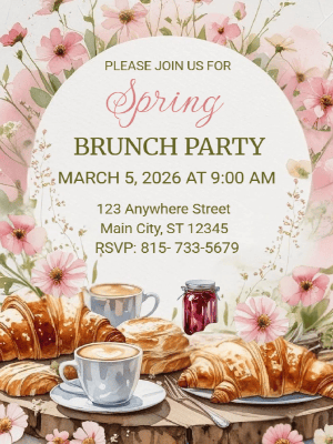 Spring Floral Invitation Spring Brunch Party Invite 7