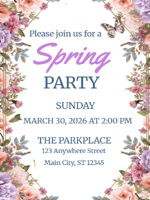 Bright Colorful Spring Floral Invitation Spring Party Invitation 6
