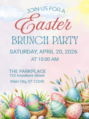 Easter Brunch Invitation  Easter Egg Party Invitation Spring Brunch Party Invitation