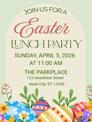 Easter Lunch Invitation  Easter Egg Invitation Spring Lunch Party Invitation