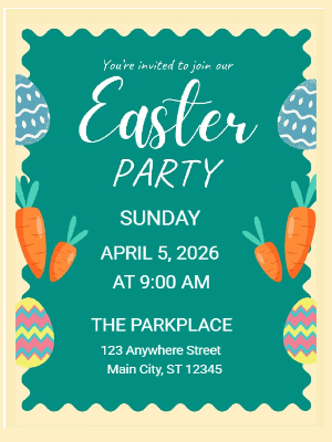 Easter Party Invitation  Easter Egg Invitation Spring Party Invitation