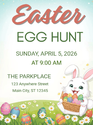 Easter Egg Hunt Invitation  Easter White Bunny Invitation Spring Easter Party Invitation