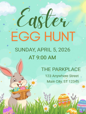Easter Egg Hunt Invitation  Easter Bunny Invitation Spring Easter Party Invitation
