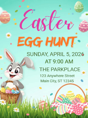 Easter Egg Hunt Invitation  Easter Bunny Invitation Spring Easter Party Invitation