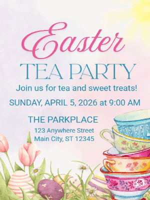 Easter Tea Party Invitation Easter Egg Invitation Spring Easter Party Invitation