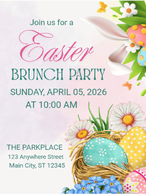 Easter Brunch Party Invitation Easter Egg Invitation Spring Easter Party Invitation
