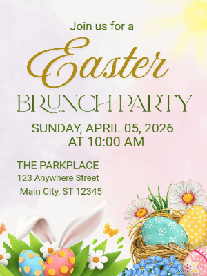 Easter Brunch Party Invitation Easter Egg Invitation Spring Easter Party Invitation