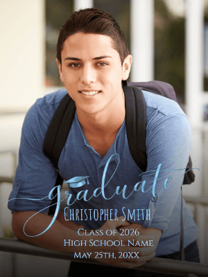 Elegant Gold Graduate Announcement with Photo High School