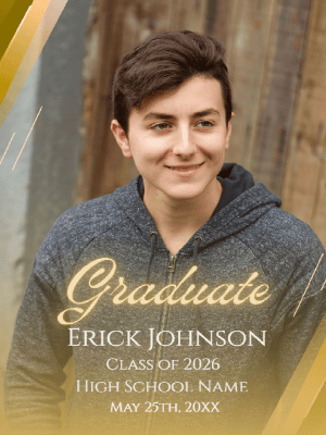 Elegant Blue2Graduate Announcement with Photo