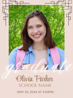 Elegant Graduate Announcement with Photo Graduation Photo Party