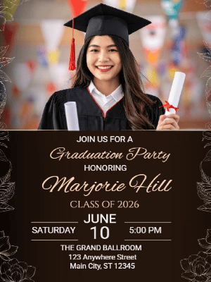 Elegant Graduation party with Photo Graduation Photo Party