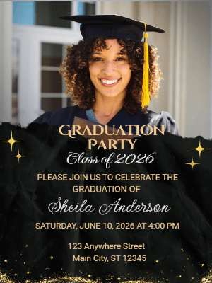 Elegant Graduation Photo Party Invitation