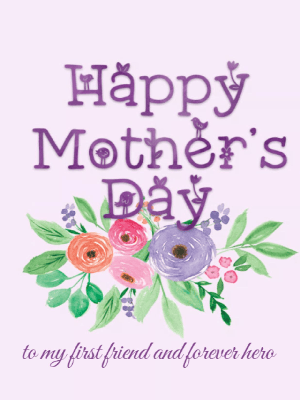 Mother's Day Purple Floral Greeting Card