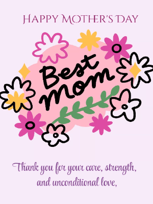 Mother's Day Pink Floral Greeting Card