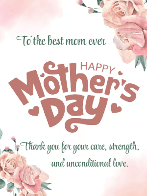 Mother's Day Elegant Pink Floral Greeting Card