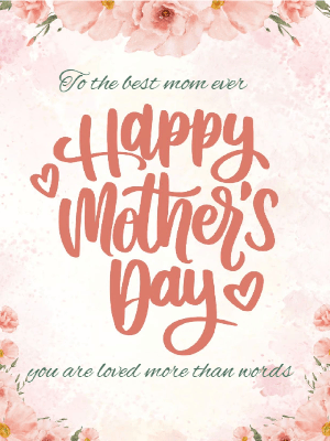 Mother's Day Pink Floral Border Greeting Card