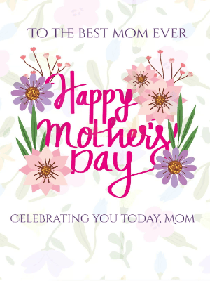 Mother's Day Pink Floral Border Greeting Card