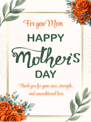 Simple Elegant Floral Mother's Day Greeting Card
