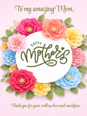 Mother's Day Greeting Card Elegant Floral Collections