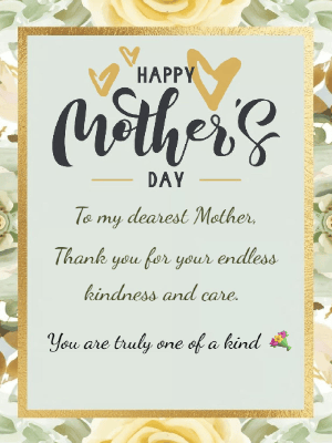 Mother's Day Greeting Card Simple Sage Green and White Florals