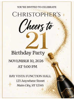 21st Birthday Invitations