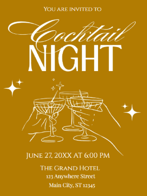 Cocktail Night Party Invitation Corporate Cocktail PartyInvite