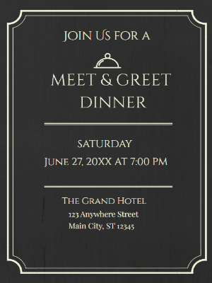 Meet & Greet Dinner Party Invitation