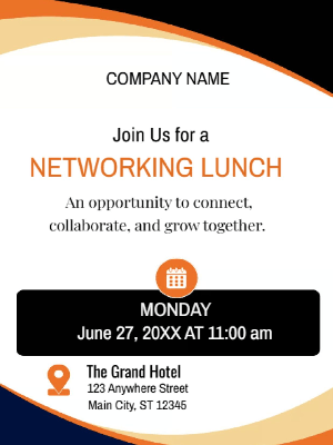 Networking Lunch Party Invitation Corporate Networking Party