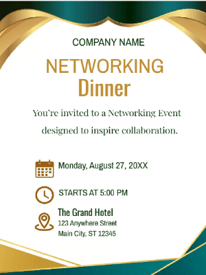 Networking Dinner Party Invitation Corporate Networking Party