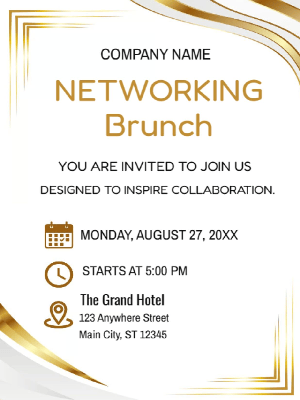 Networking Brunch Party Invitation Corporate Networking Party