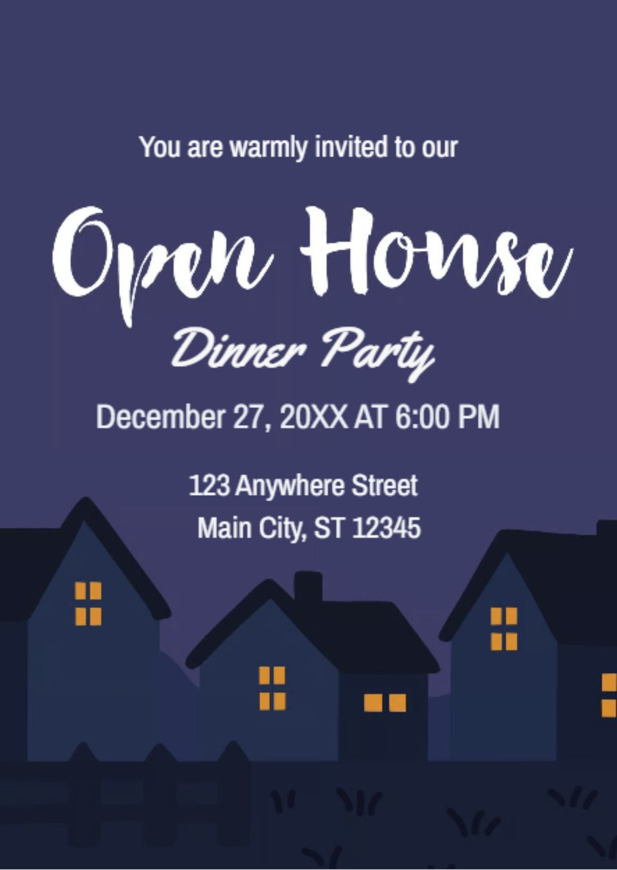 Open House Dinner Party Invitation