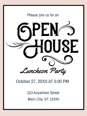 Open House Luncheon Party Invitation