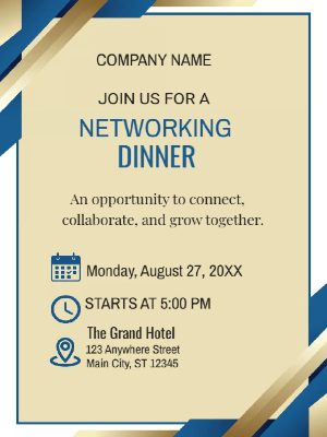 Networking Dinner Party Invitation Corporate Networking Party
