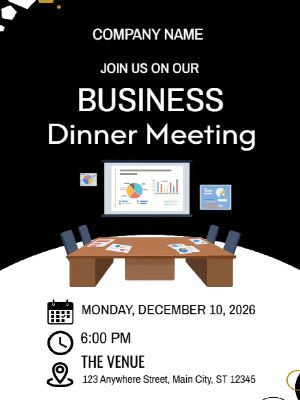 Business Dinner Meeting Party Invitation