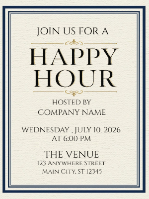 Elegant Company Happy Hour Party Invitation