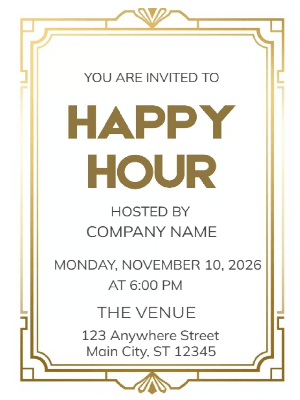 Modern Company Happy Hour Party Invitation
