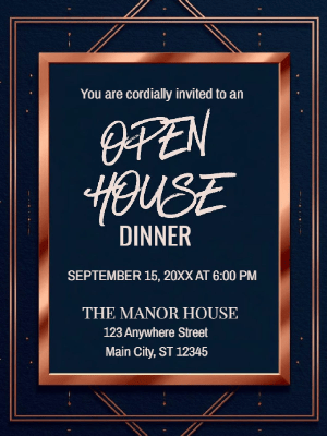 Elegant Open House Dinner Real State Party Invitation