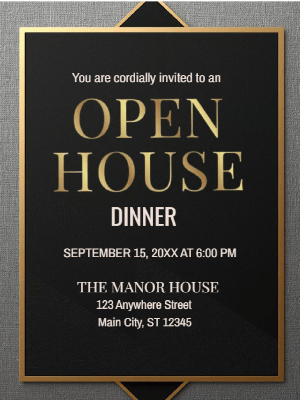 Elegant Open House Dinner Real State Party Invitation