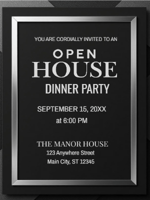 Elegant Open House Dinner Real State Party Invitation
