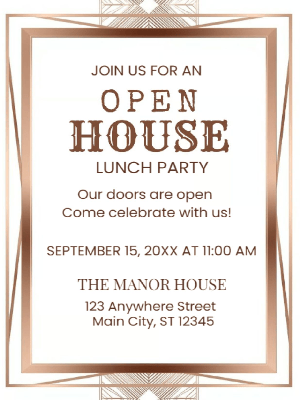 Elegant Open House Lunch Real State Party Invitation