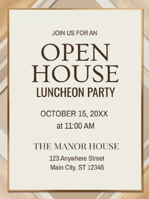 Elegant Open House Lunch Real State Party Invitation